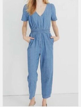 Madewell Light Blue Denim Jumpsuit